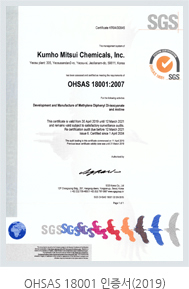 OHSAS 18001 인증서 획득(2007)