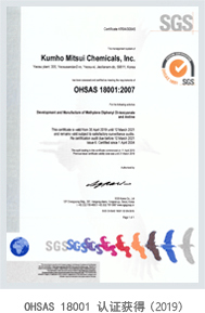 OHSAS 18001 认证获得(2007)